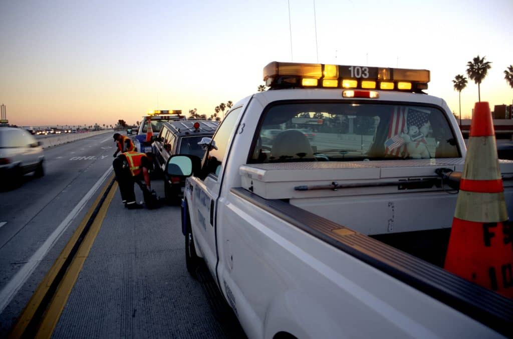 emergency response vehicles assisting a crash