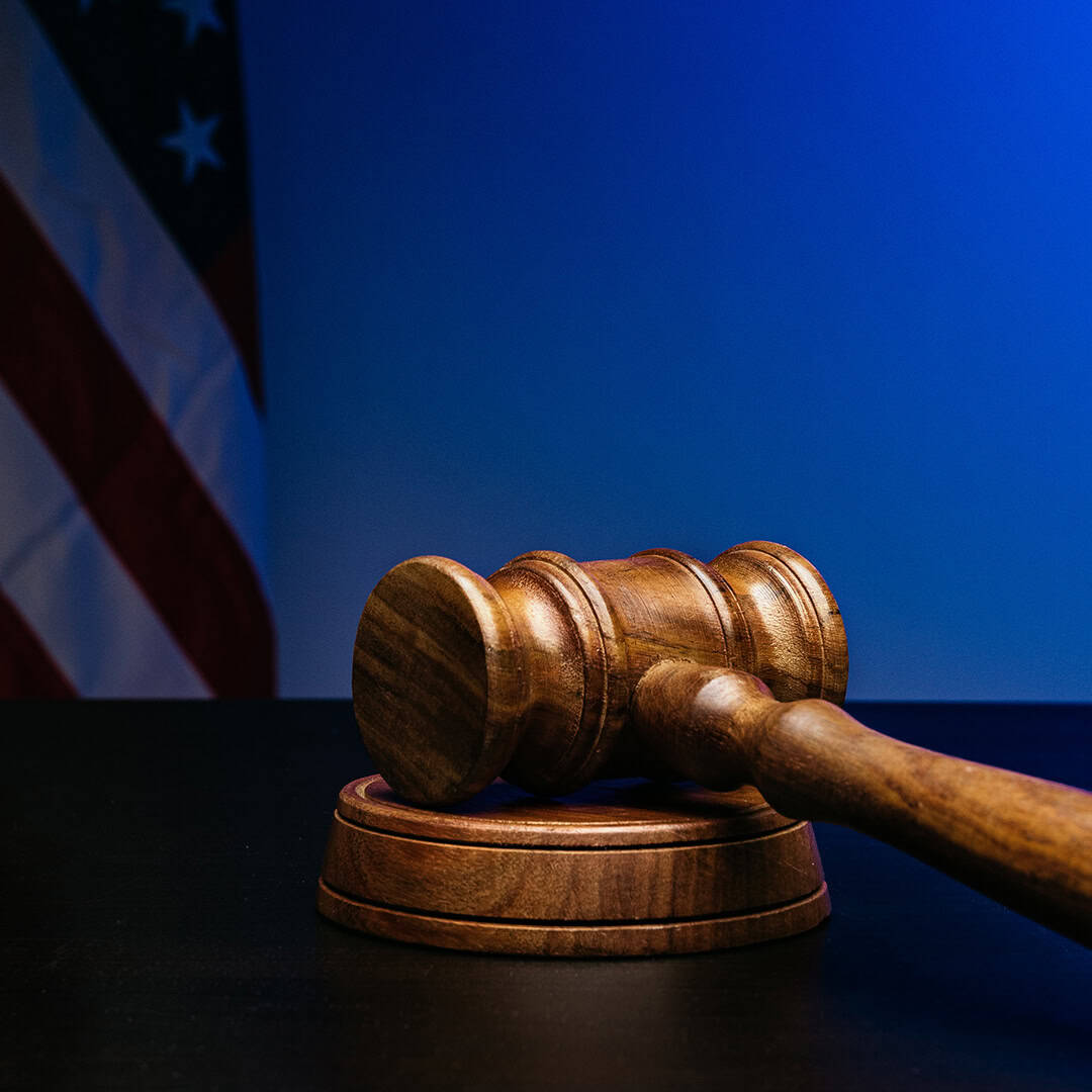 gavel and flag
