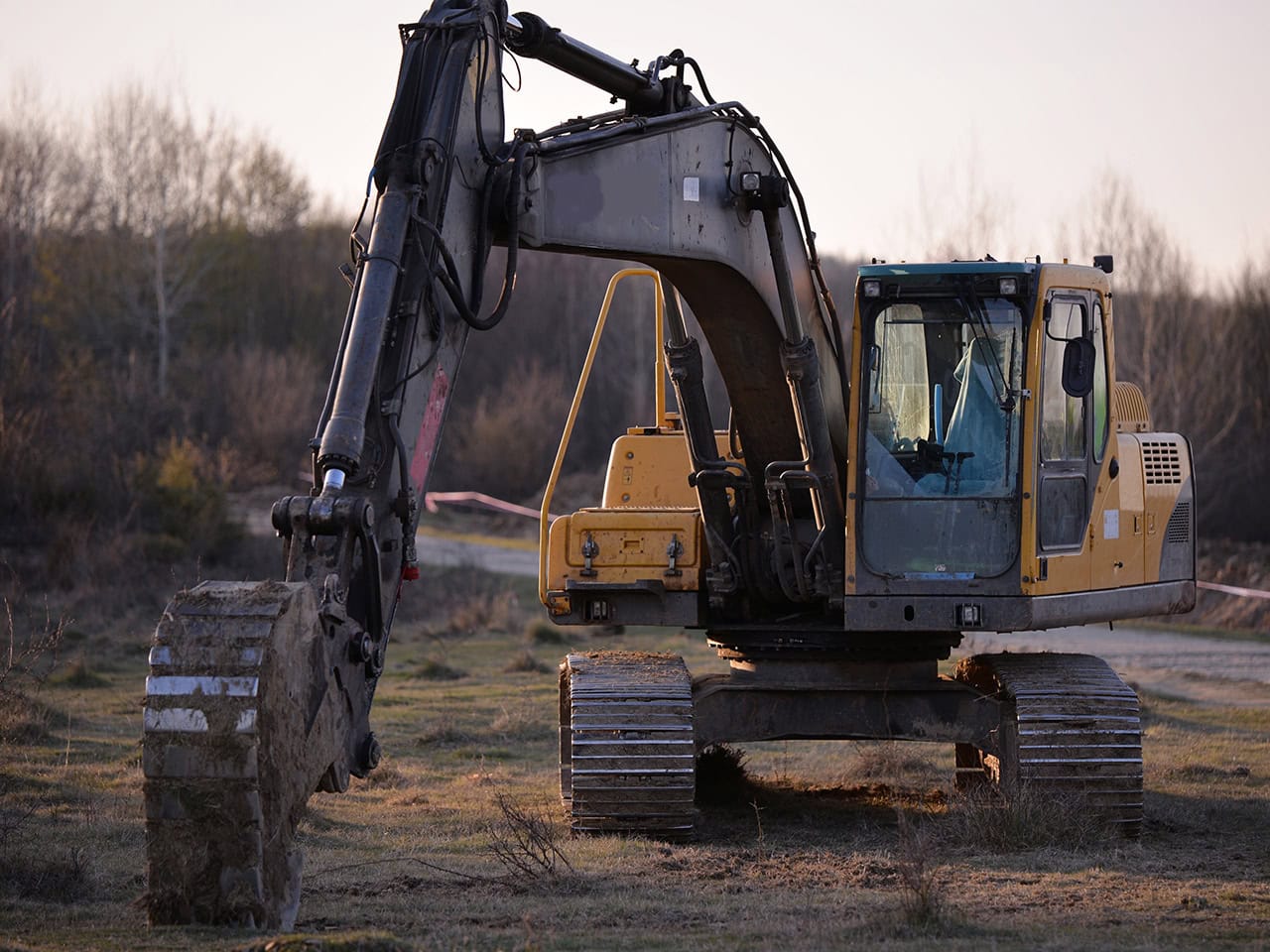 Excavator on job site