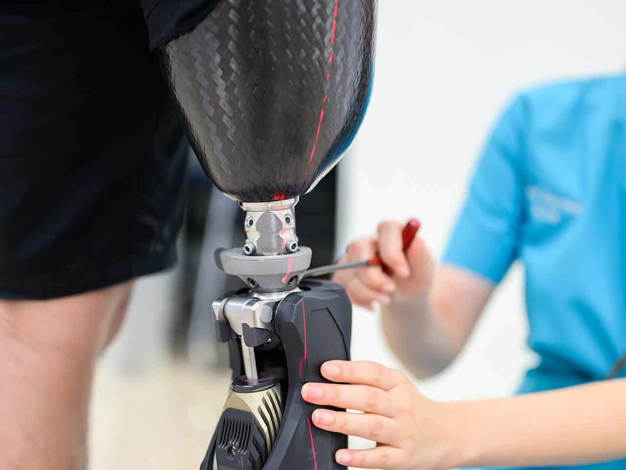 Prosthetic leg adjustment