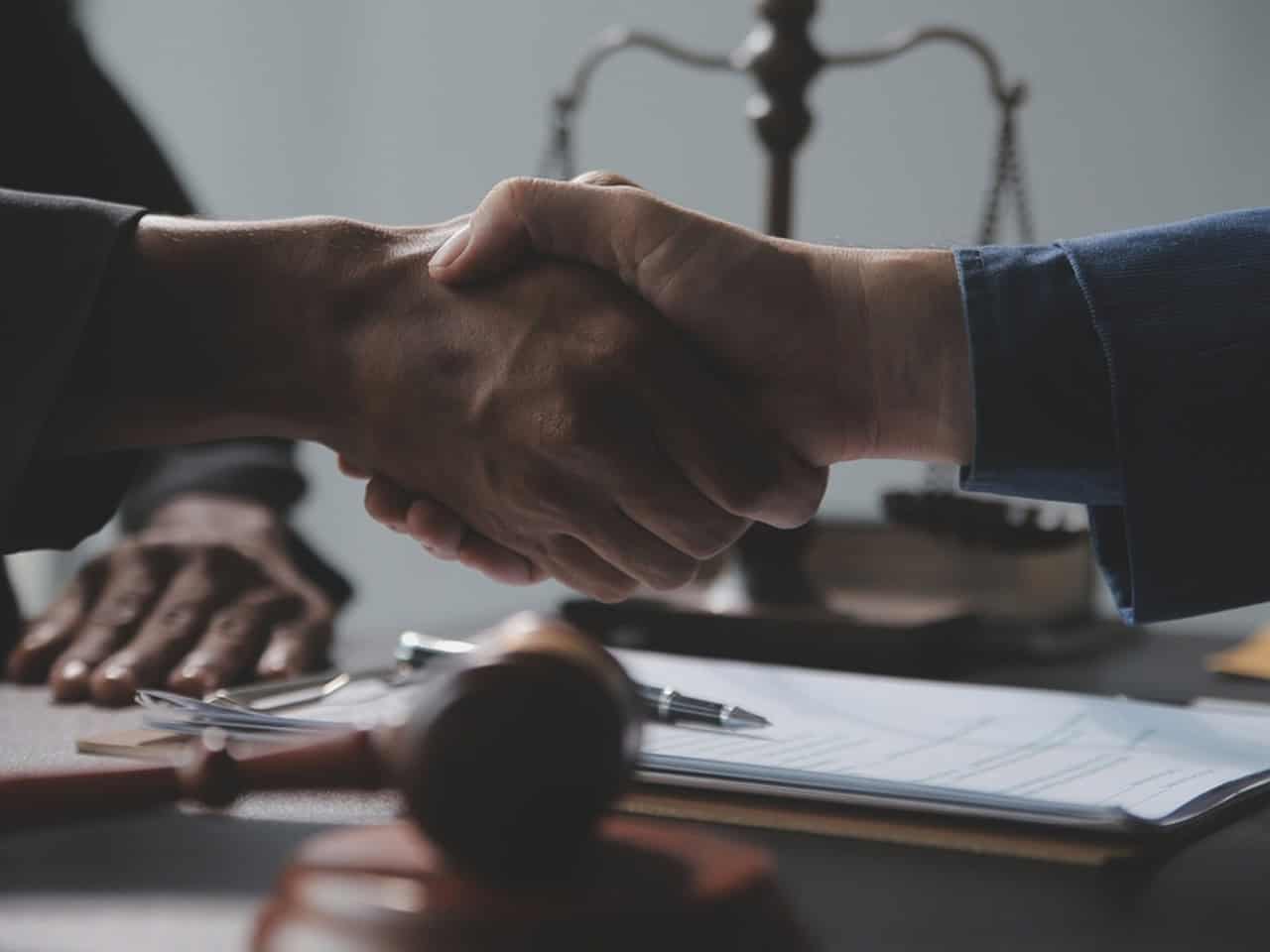 Two people shaking hands