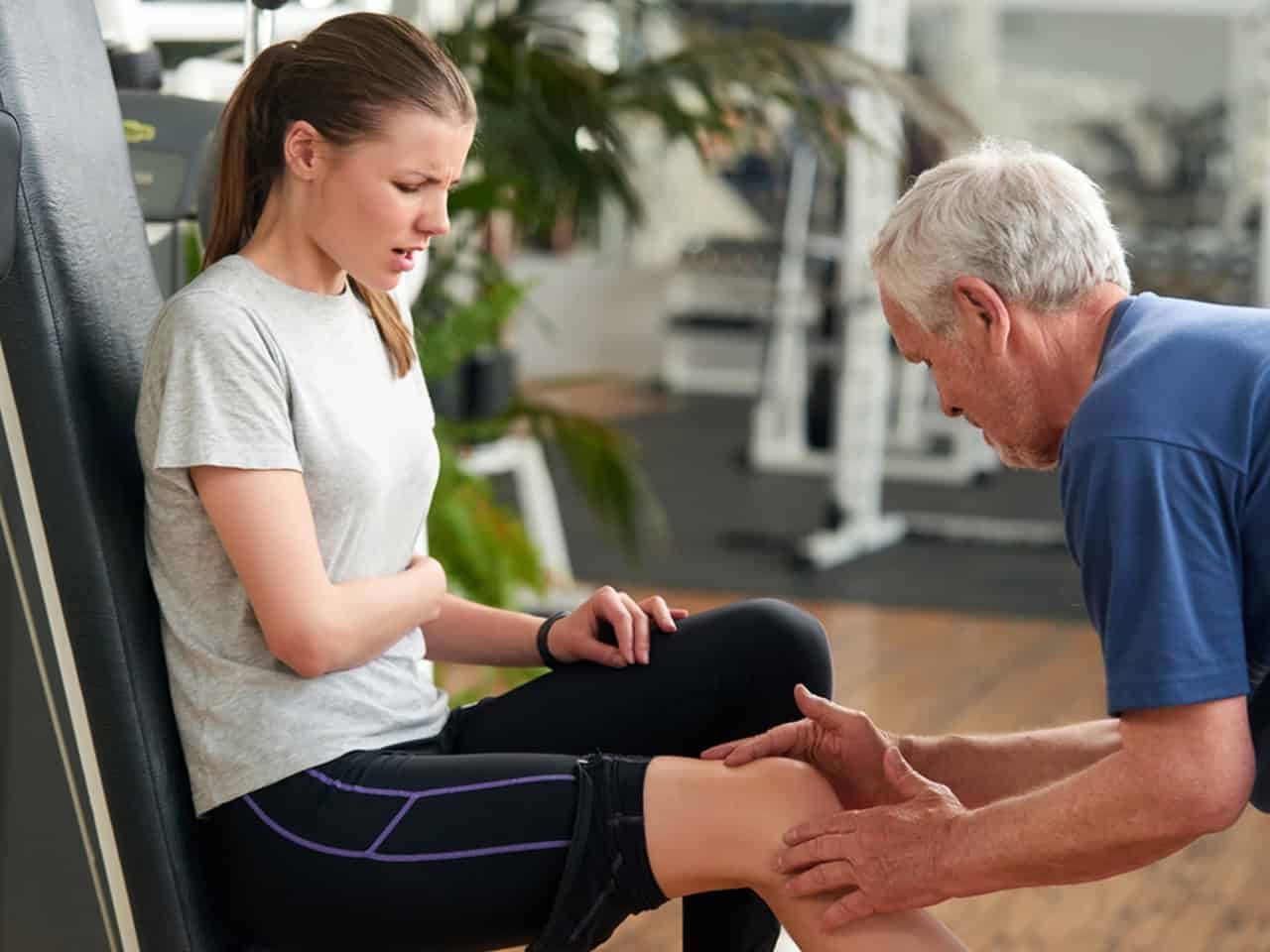 Woman receiving physical therapy