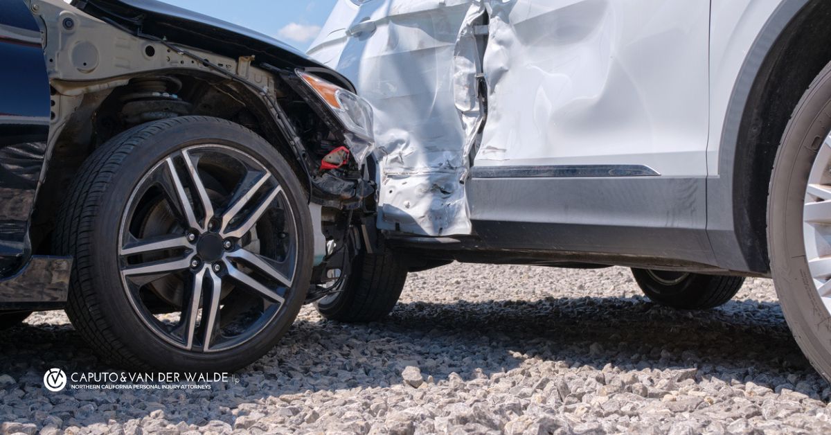 Damaged Car After T-Bone Collision