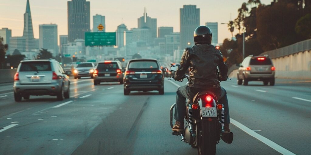 Motorcycle on highway